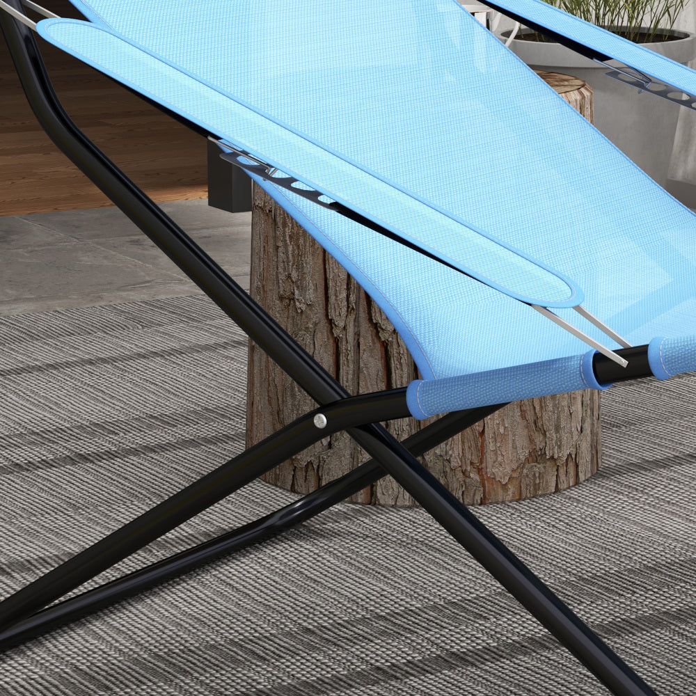 Blue Premium Folding Chair Simple Adjustable Backrest Camping Chair Folding Chair with Soft Headrest 120Kg Portable Dining Chair, Folding Chair, Mesh Blue Folding Chair Dining Chair Makeup Chair Simple And Convenient Coffee C LeCoinChaise