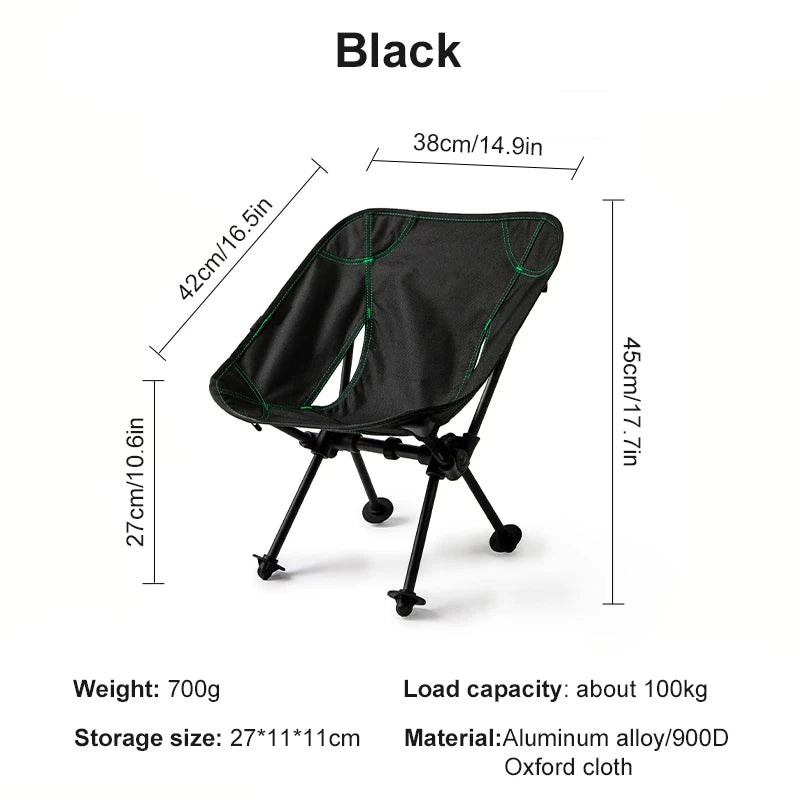 WESTTUNE Children Camping Moon Chair Kids Folding Armchair Backrest Seat Mini Folding Ultralight Storage Moon Tactical Chair LeCoinChaise