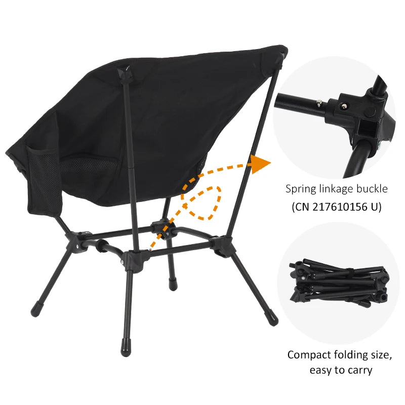 Square Structure Beach Fishing Stool, Convenient Four-Corner Camping Folding Chair, Lightweight Iron Tube Moon Chair LeCoinChaise