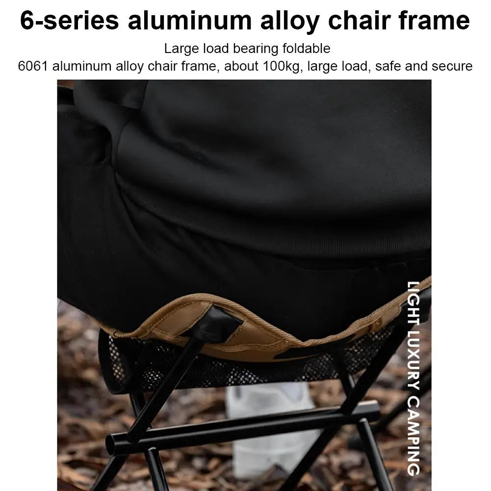 Outdoor Folding Camping Stools Portable Moon Chair Ultralight Aluminum Alloy Camping Beach Chair Maza Fishing Stool - LeCoinChaise