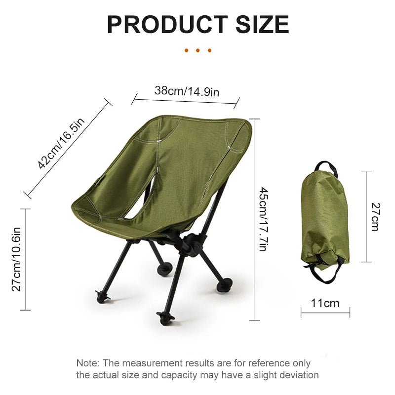 WESTTUNE Children Camping Moon Chair Kids Folding Armchair Backrest Seat Mini Folding Ultralight Storage Moon Tactical Chair LeCoinChaise