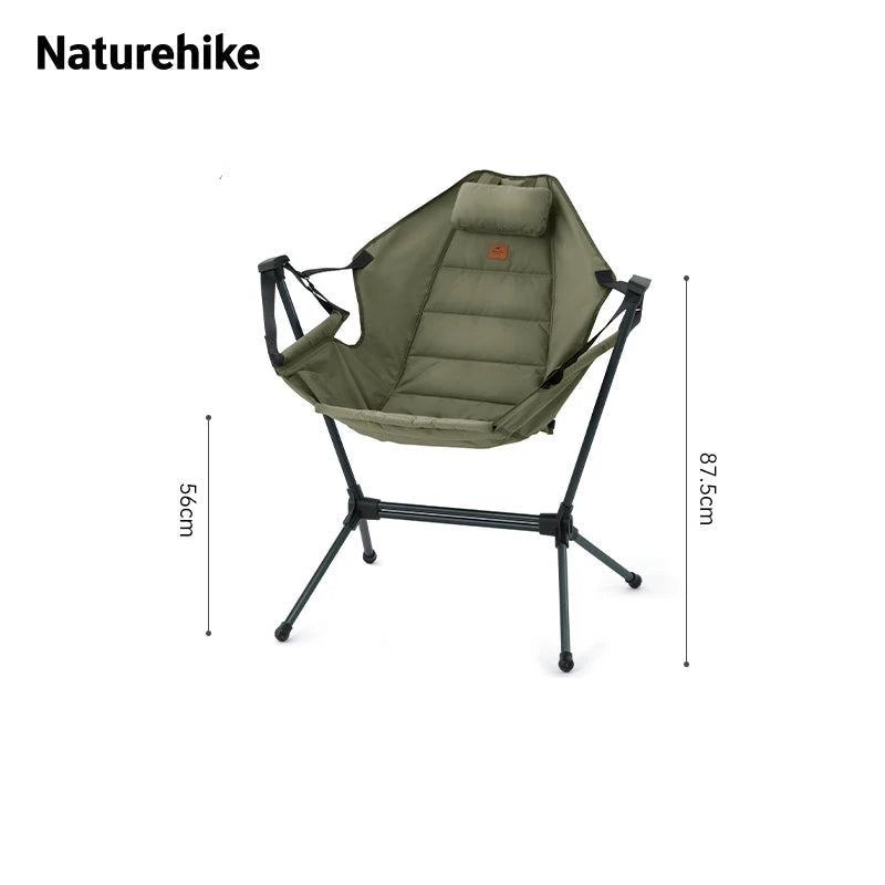 Chaise pliante à bascule NATUREHIKE verte