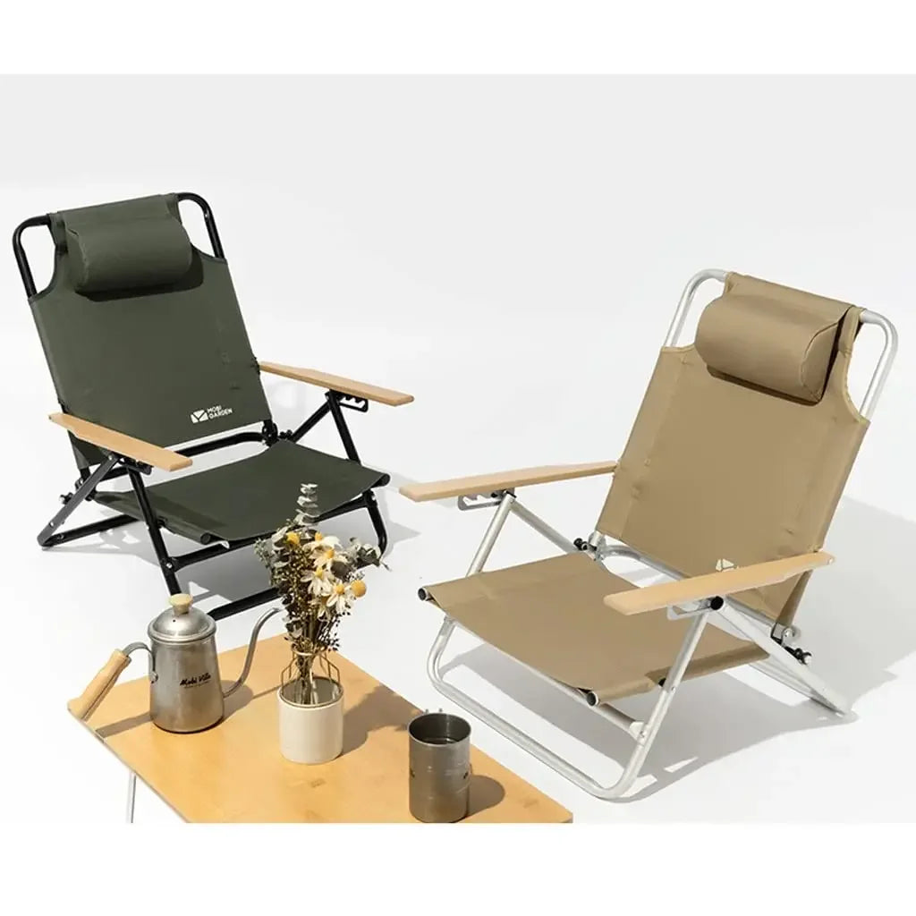 Enjoy Factory Wholesale Adjustable Four Gear Reclining Outdoor Camping Chair Foldable Beach Chair LeCoinChaise