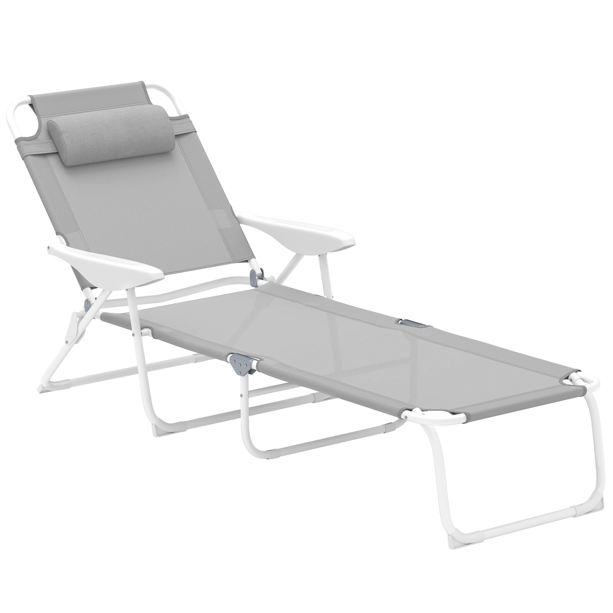 Chaise pliante confortable grise et ajustable lecoinchaise