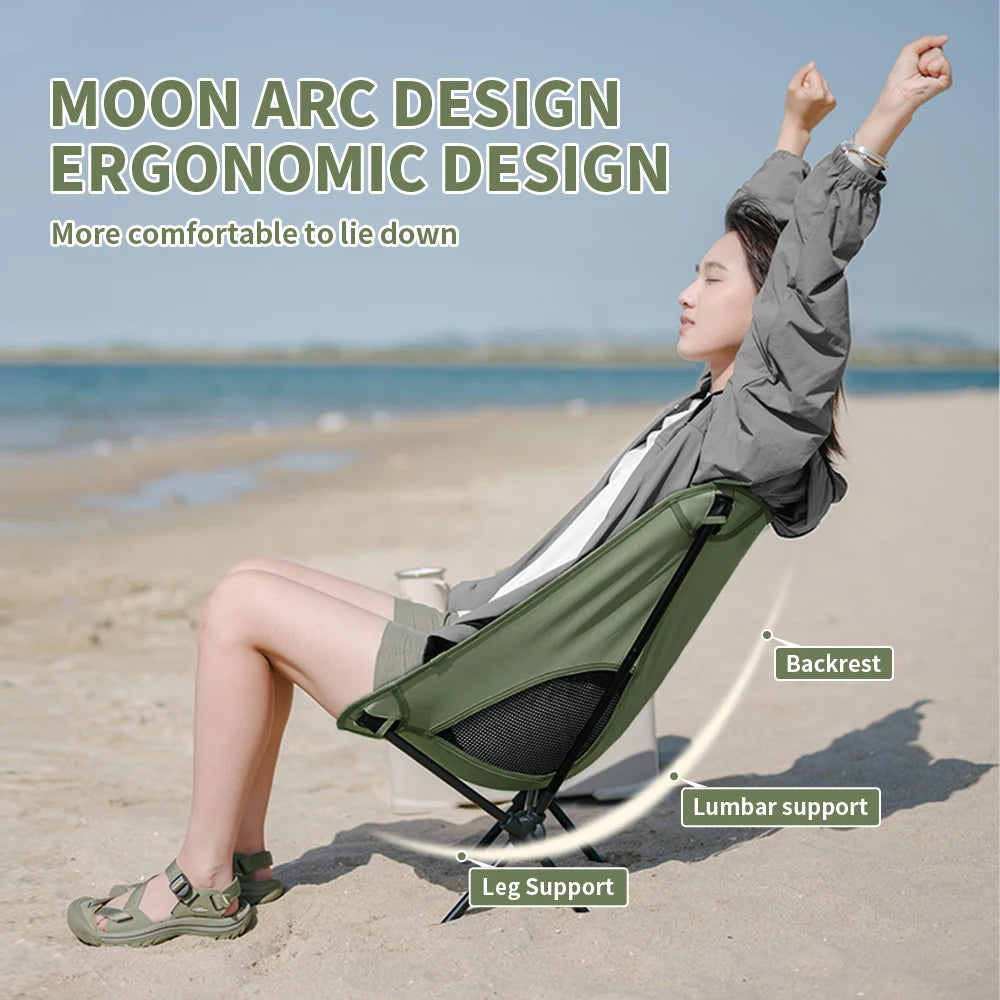 Naturehike Camping Chairs Outdoor Folding Moon Chair Portable Travel Picnic Chair Lightweight Relax Chair YL08 Chair Hiking LeCoinChaise