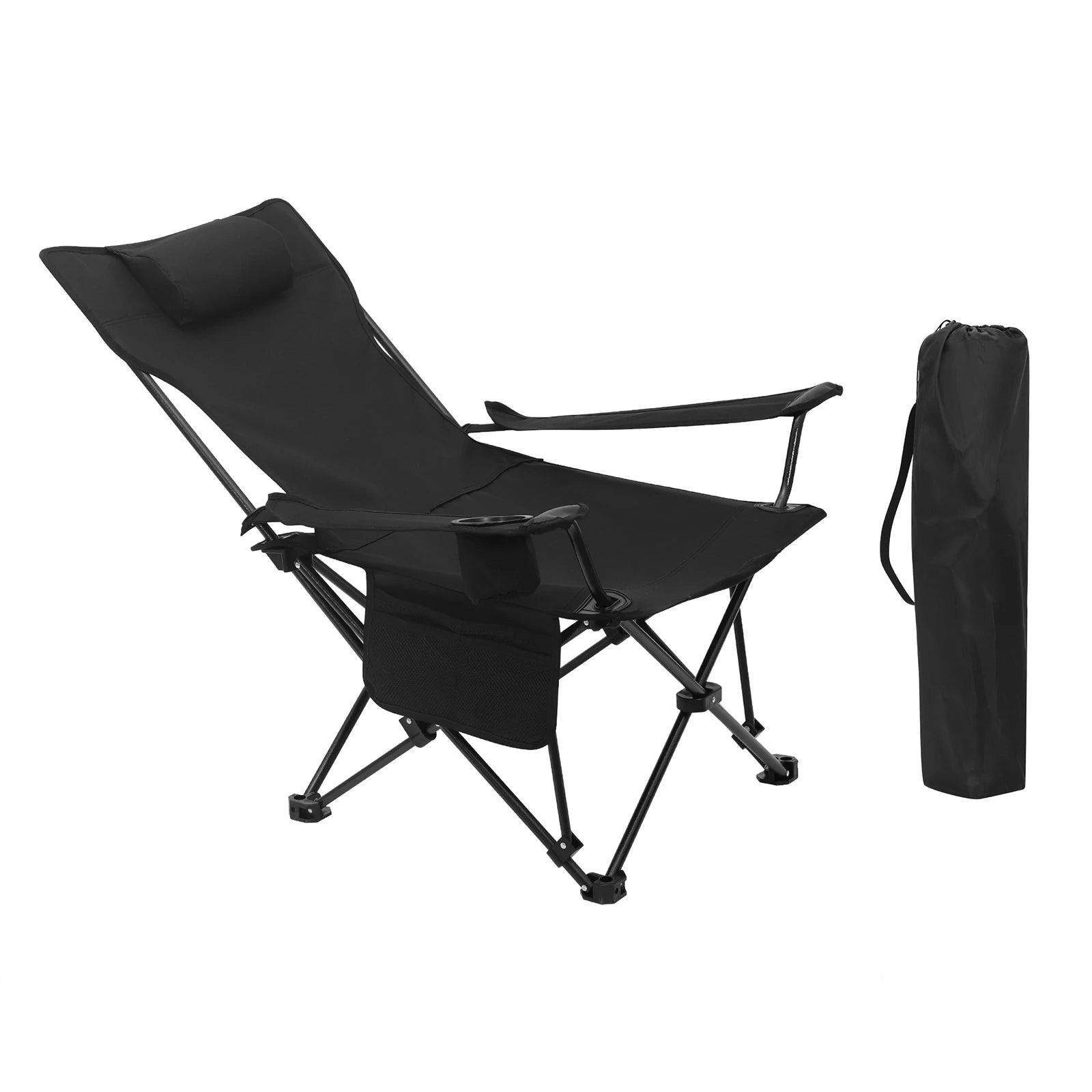 Chaise longue pliante de camping WOLTU noire - LeCoinChaise