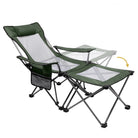 Chaise longue de jardin pliante verte SMILODOn avec repose-pieds - LeCoinChaise