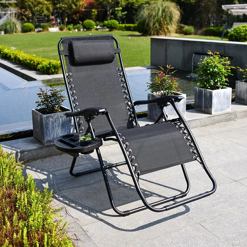 Chaise longue de plage pliable avec repose-pieds - LeCoinChaise