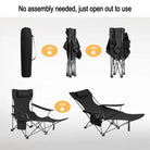 WOLTU Folding Camping Fishing Chair Lightweight Deckchair Lounge Chair with Retractable Footrest Removable Headrest for Outdoor - LeCoinChaise