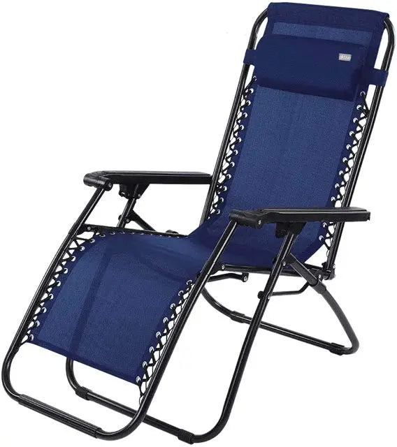 Chaise longue de jardin pliante bleue VENCEDE - LeCoinChaise