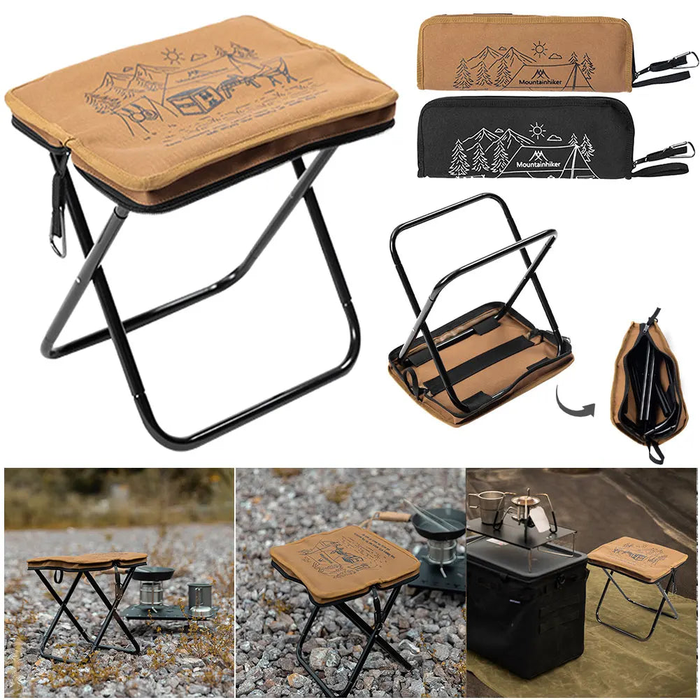 Tabouret pliant tissu oxford pour le camping rustique