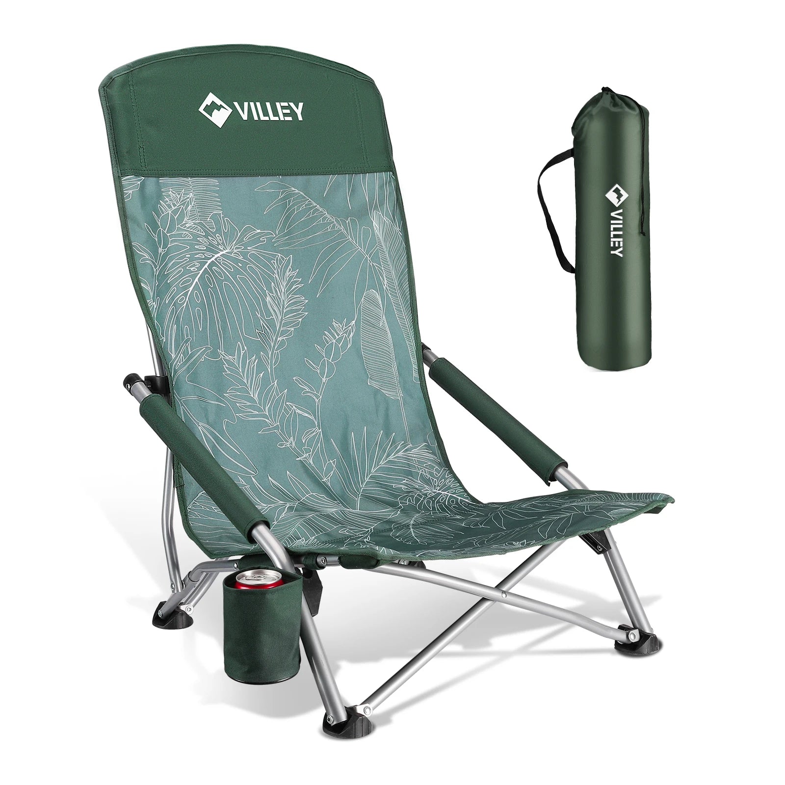 Chaise longue pliante de camping VILLEY légère de couleur verte - LeCoinChaise