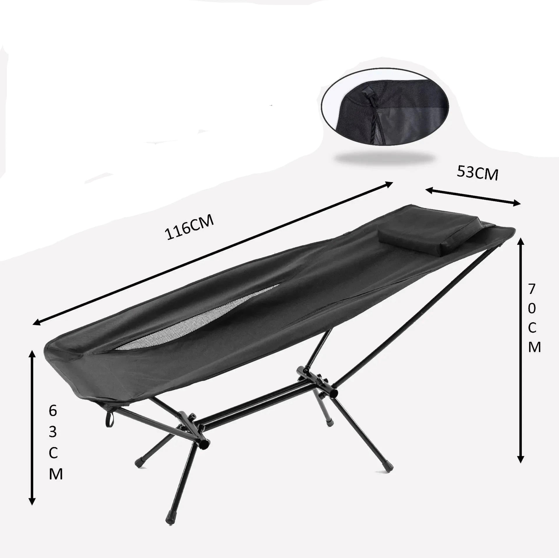 Chaise longue de camping pliante MOEYE dimensions exactes - LeCoinChaise