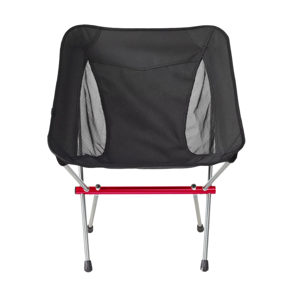 Chaise pliante HOORU avec repose pieds téléscopique pour le camping rouge de face - LeCoinChaise