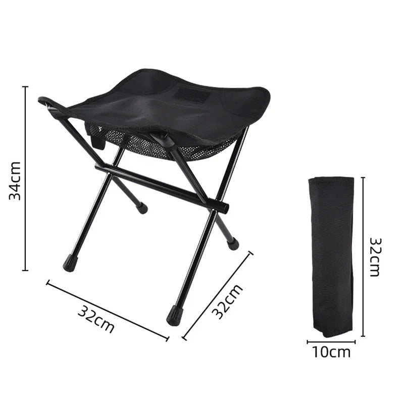 TARKA Portable Folding Camping Stools Aluminium Alloy Outdoor Foldable Campstool Beach Picnic Fishing Chair Lighweight Furniture - LeCoinChaise