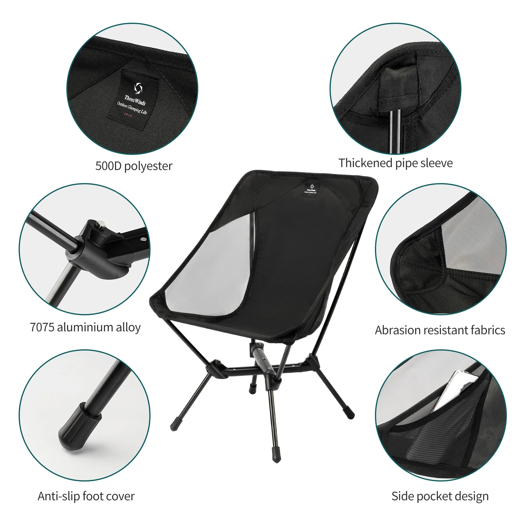 Chaise pliante de camping THOUS WINDS ultra-légère avec toutes ses options - LeCoinChaise