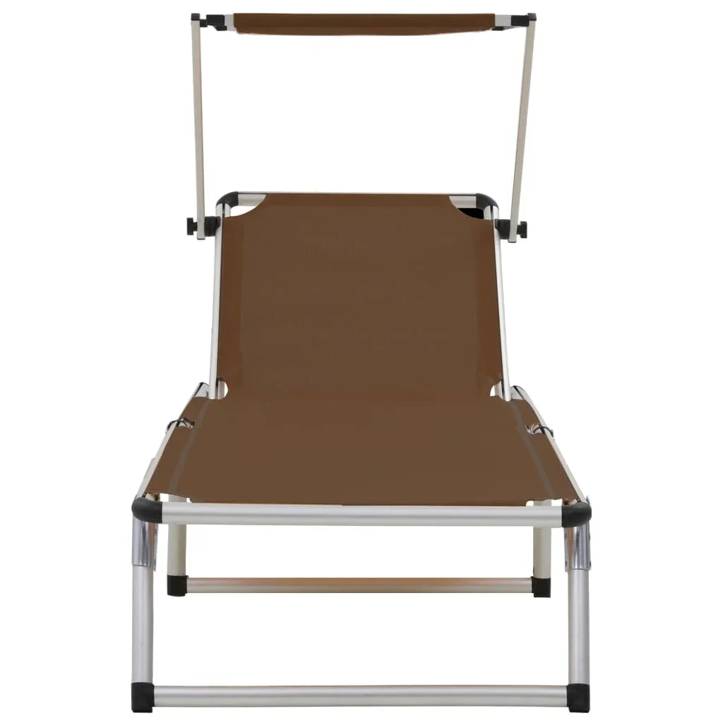 Chaise longue de plage pliante avec pare-soleil - LeCoinChaise