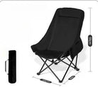 Chaise longue de camping pliante avec dossier ajustable noire - LeCoinChaise