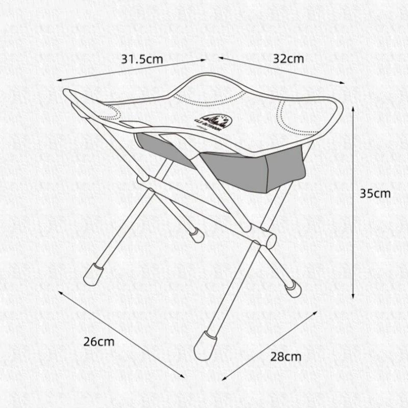 Outdoor Camping Folding Stool Portable Fishing Chair Aluminum Alloy Chair Lightweight Queuing Mini Bench Four Legged Stool New - LeCoinChaise