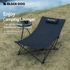 Chaise longue pliante BLACKDOG ultra-portable en présentation sur terrain vert - LeCoinChaise