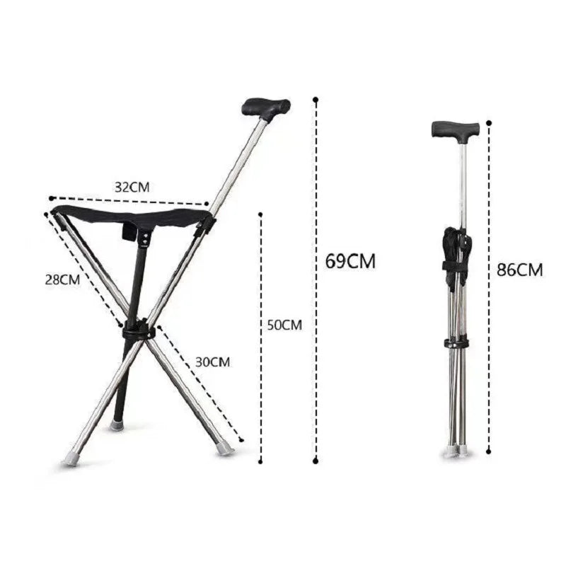 Tabouret pliant de camping avec béquille télescopique - LeCoinChaise