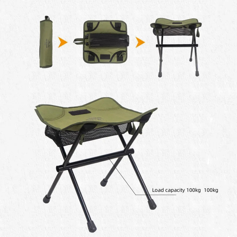 tabouret de camping pliable à ranger dans sa housse lecoinchaise