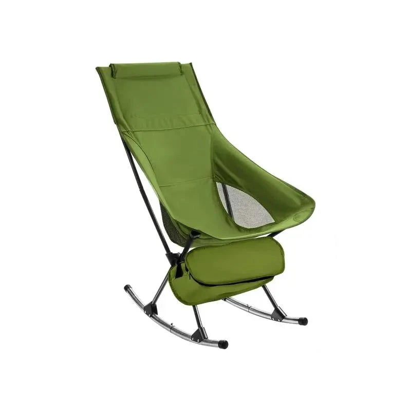 Chaise longue de plage pliante verte avec poche de rangement - LeCoinChaise