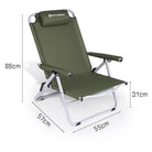 Chaise longue de plage pliante WHITSUNDAY ultra-confortable verte - LeCoinChaise