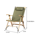 Chaise longue pliante de camping en bois verte avec dimensions- LeCoinChaise