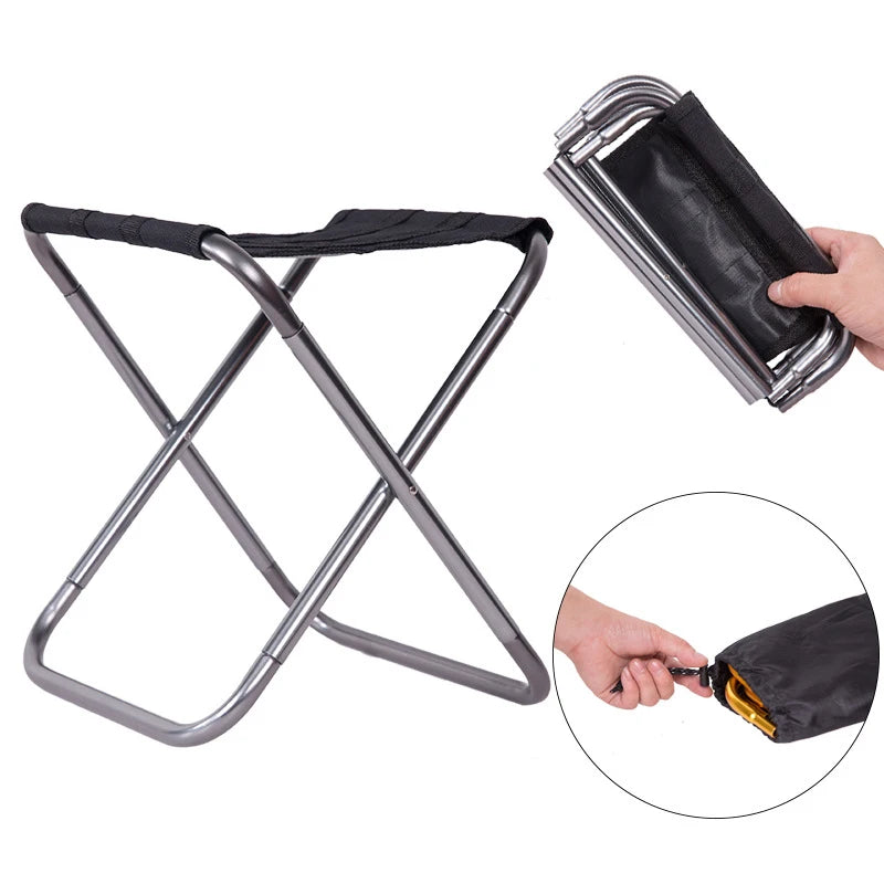 Outdoor Folding Fold Aluminum Chair Stool Seat Fishing Camping Outdoor Foldable Fishing Chair Ultra Light Weight Portable - LeCoinChaise