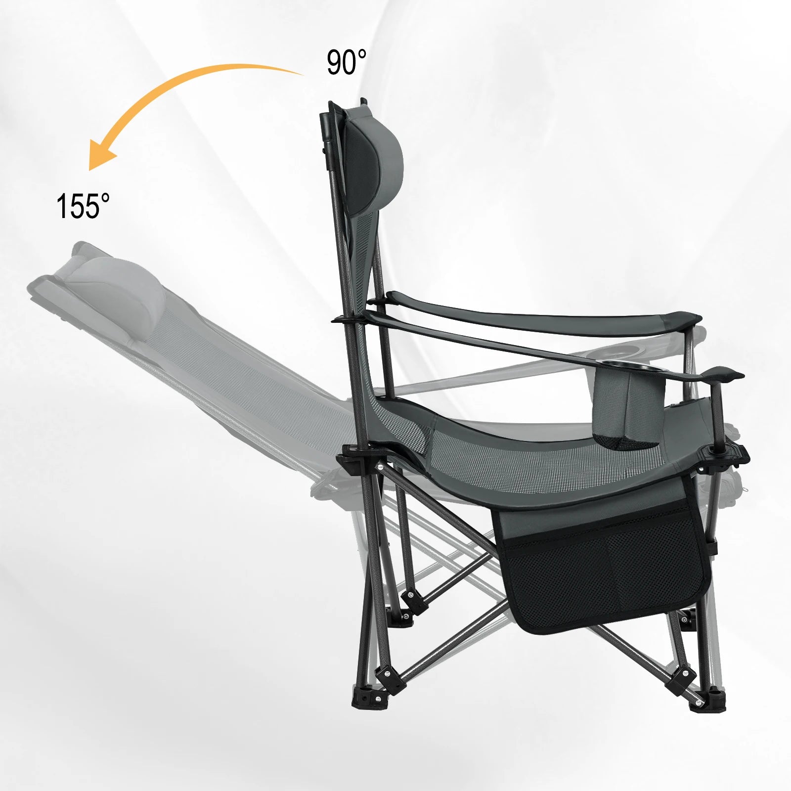 Chaise longue pliante de camping confortable avec un dossier inclinable à 155 degrés - LeCoinChaise