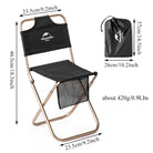 Chaise de plage pliante ultra-légère noire (420g) NATUREHIKE petite taille - LeCoinChaise