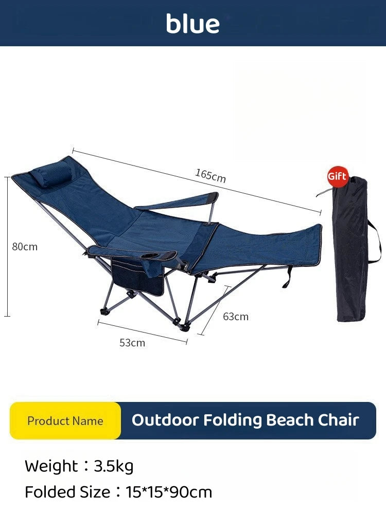 Chaise longue pliable maxi confort pour le camping couleur bleue - LeCoinChaise