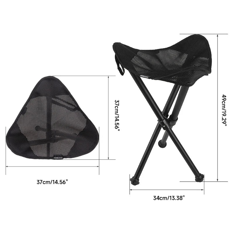 Portable Camping Folding Stool   Foldable Camp Tripod Chair Outdoor Survival Gear for Hiking Fishing Hunting Travel - LeCoinChaise