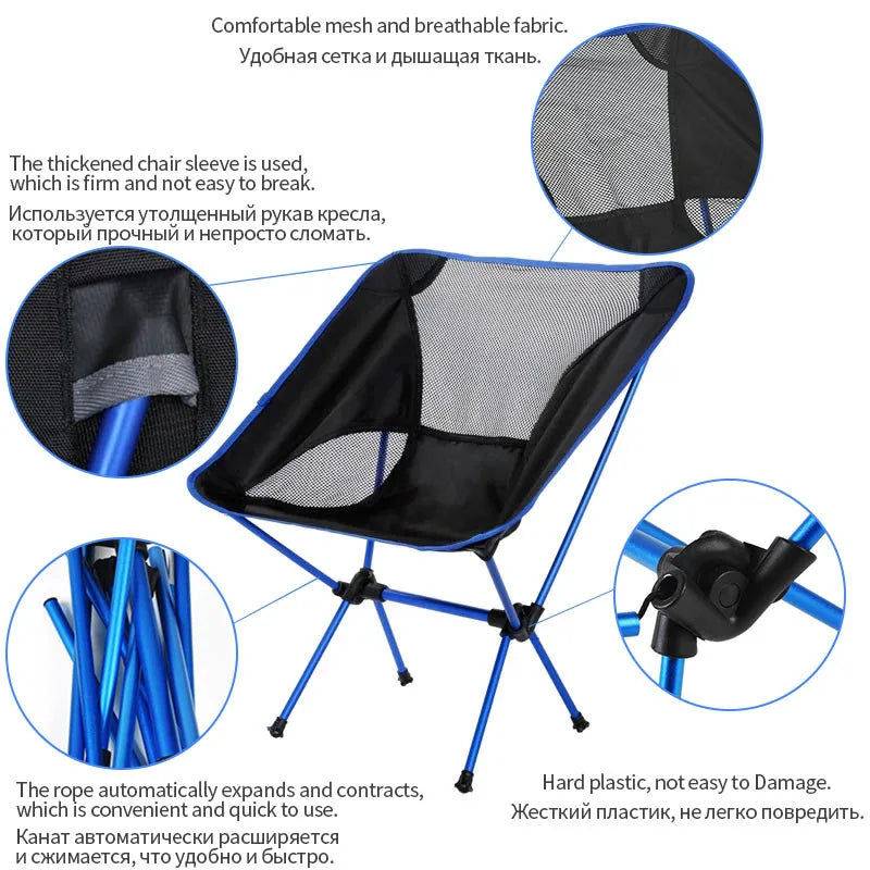 Chaise de plage pliante ultral-légère (900g) DUTRIEUX bleue - LeCoinChaise