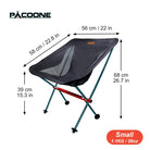 Chaise longue de camping pliante PACOONE dimensions en version small - LeCoinChaise