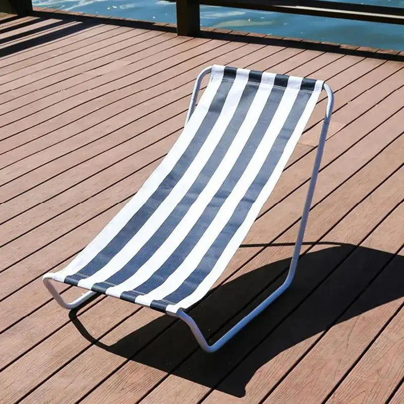 Chaise longue pour la plage pliante rayée bleue - LeCoinChaise