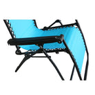 Chaise longue de jardin bleu clair avec pare-soleil - LeCoinChaise